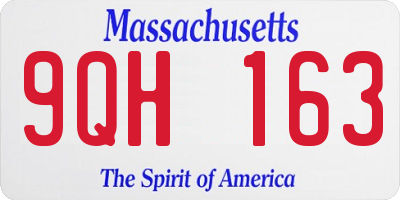 MA license plate 9QH163