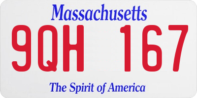 MA license plate 9QH167