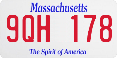 MA license plate 9QH178