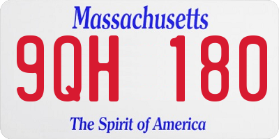 MA license plate 9QH180