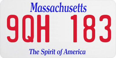 MA license plate 9QH183
