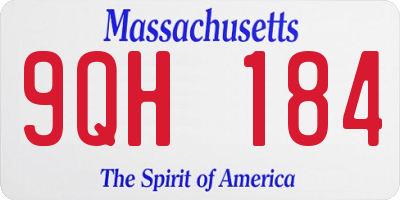 MA license plate 9QH184
