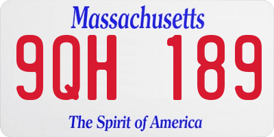 MA license plate 9QH189