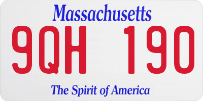MA license plate 9QH190