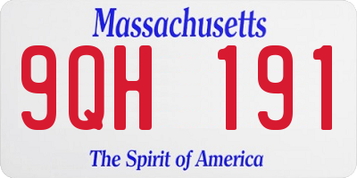 MA license plate 9QH191