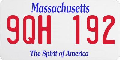 MA license plate 9QH192