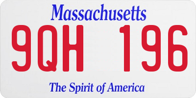 MA license plate 9QH196