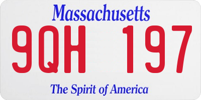 MA license plate 9QH197