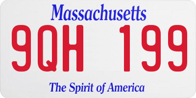MA license plate 9QH199