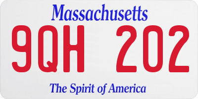 MA license plate 9QH202