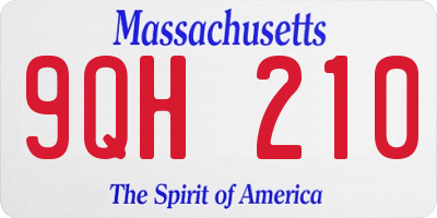 MA license plate 9QH210