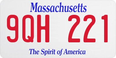 MA license plate 9QH221