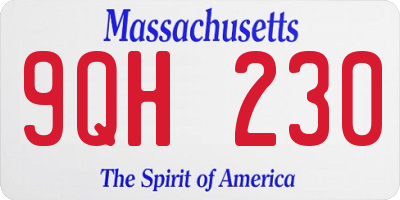 MA license plate 9QH230