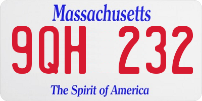 MA license plate 9QH232