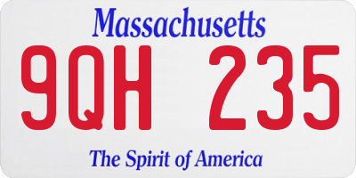 MA license plate 9QH235