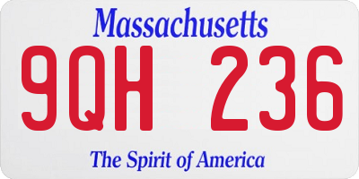 MA license plate 9QH236