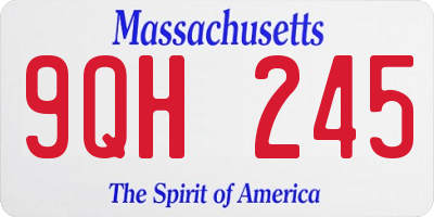 MA license plate 9QH245