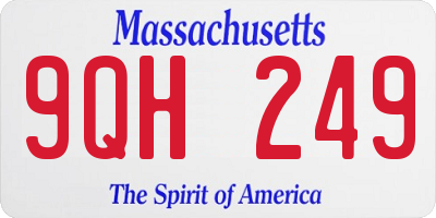 MA license plate 9QH249