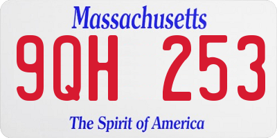 MA license plate 9QH253