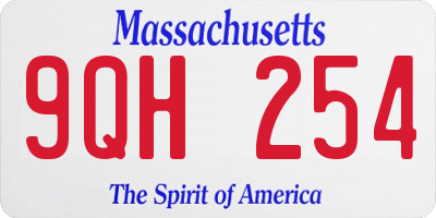 MA license plate 9QH254