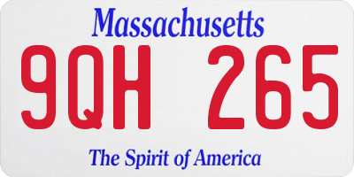 MA license plate 9QH265