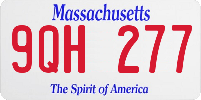 MA license plate 9QH277