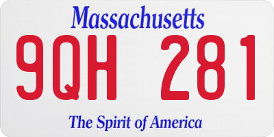 MA license plate 9QH281