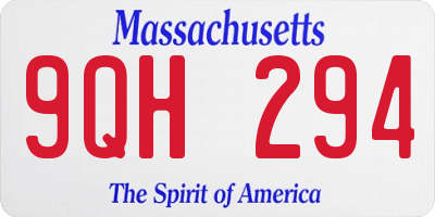 MA license plate 9QH294
