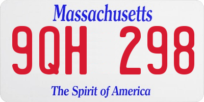 MA license plate 9QH298