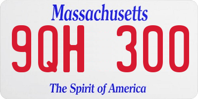 MA license plate 9QH300