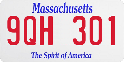 MA license plate 9QH301