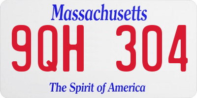 MA license plate 9QH304