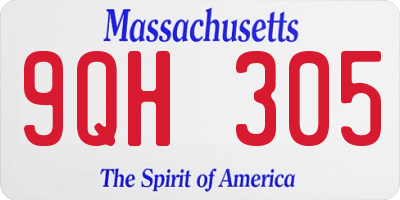 MA license plate 9QH305
