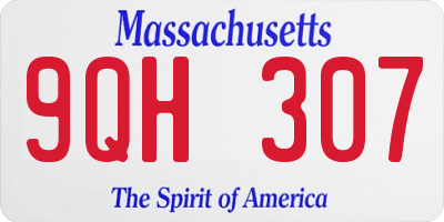 MA license plate 9QH307