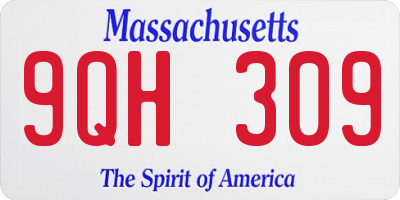 MA license plate 9QH309