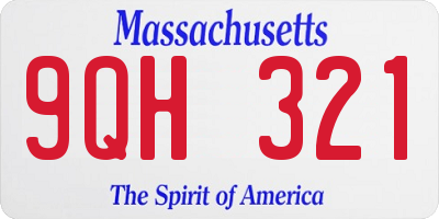 MA license plate 9QH321