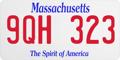 MA license plate 9QH323