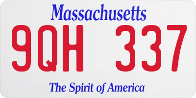 MA license plate 9QH337