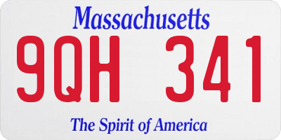 MA license plate 9QH341