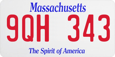 MA license plate 9QH343