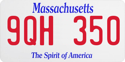 MA license plate 9QH350