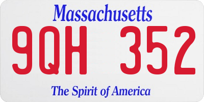 MA license plate 9QH352