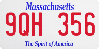 MA license plate 9QH356