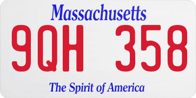 MA license plate 9QH358