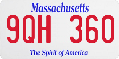 MA license plate 9QH360