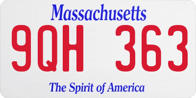 MA license plate 9QH363