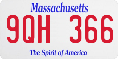 MA license plate 9QH366