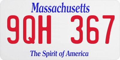 MA license plate 9QH367