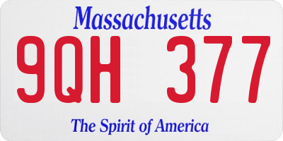 MA license plate 9QH377