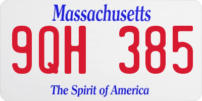 MA license plate 9QH385